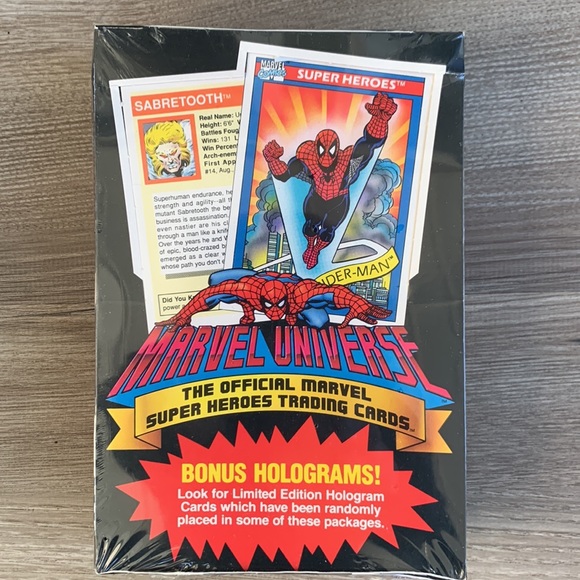 Marvel Universe Official Marvel Super Heroes Trading Cards sealed box 1990 Impel - Picture 2 of 10